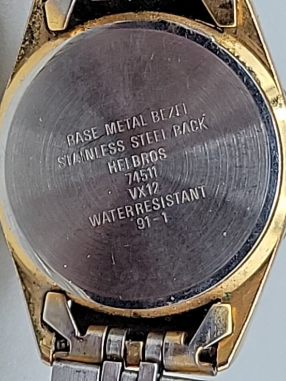 Vintage Helbros Ladies Diamond Accent Quartz Watch Black & Gold Tone 25mm 7" - Picture 3 of 13